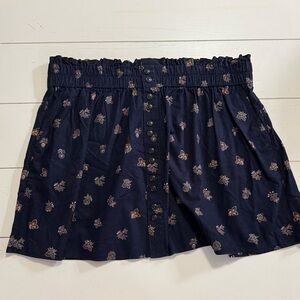 Madewell Paperbag Button-Front Mini Skirt